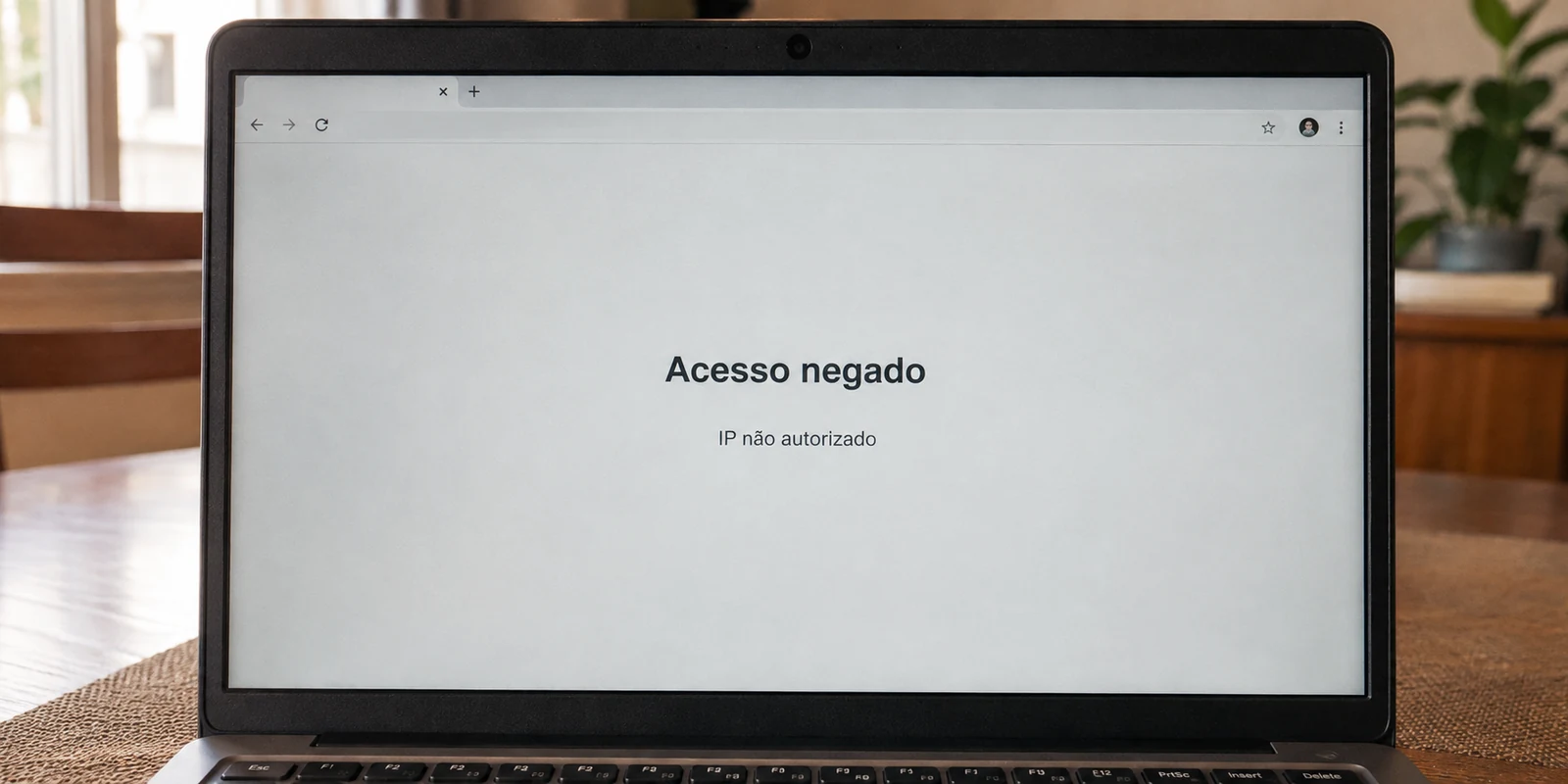 O portal de um cliente recusa o acesso de um notebook porque o IP não está autorizado.