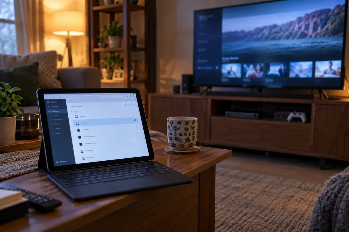 A living-room streaming device being tested through a single selected router route