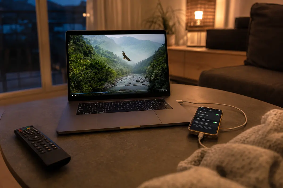Scharfer Filmstream über den Smartphone-Hotspot nach einem WLAN-Ausfall