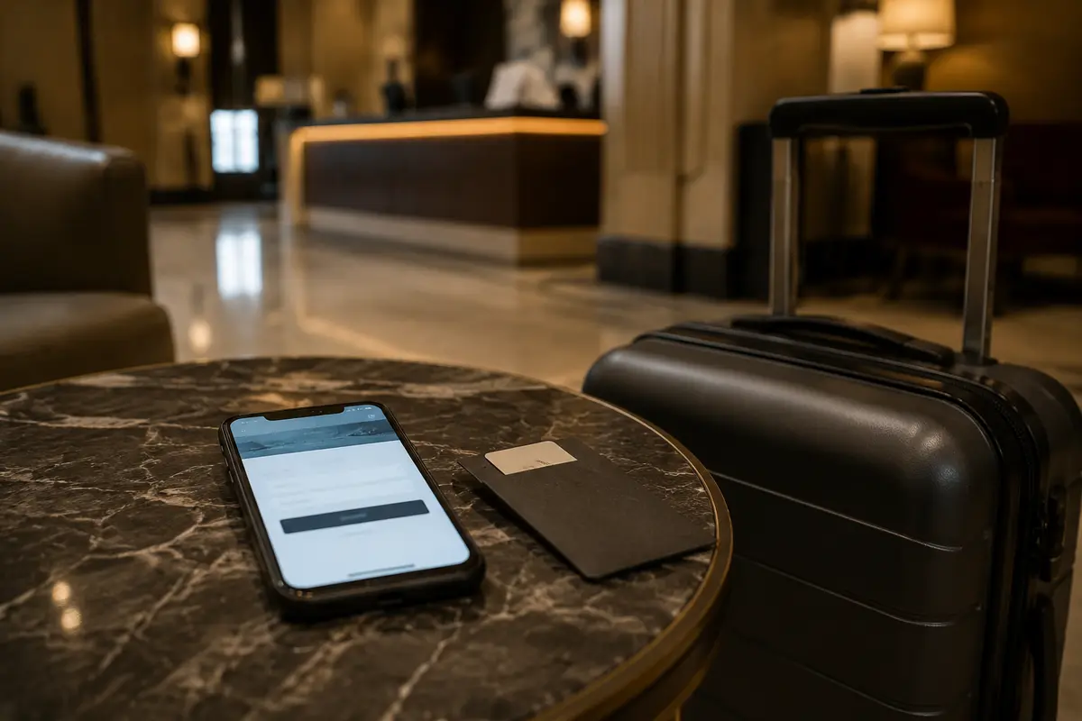 Téléphone sur une page de connexion Wi-Fi à l'arrivée dans un hôtel