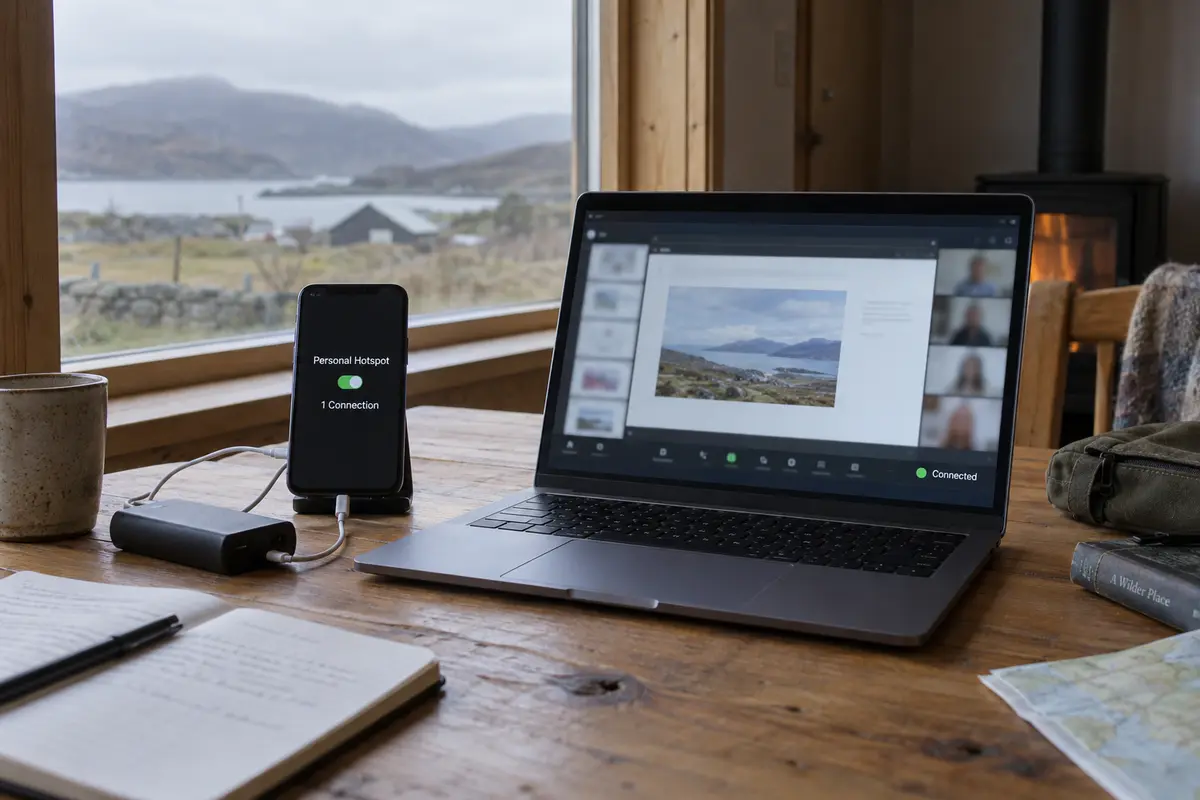 A stable video presentation running through a phone hotspot while the laptop VPN remains connected