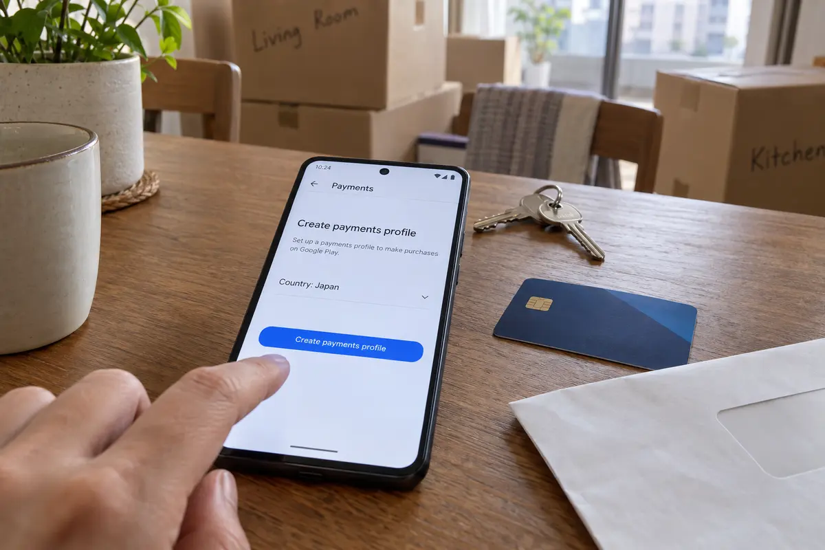 Creating a Japan payments profile after a permanent move