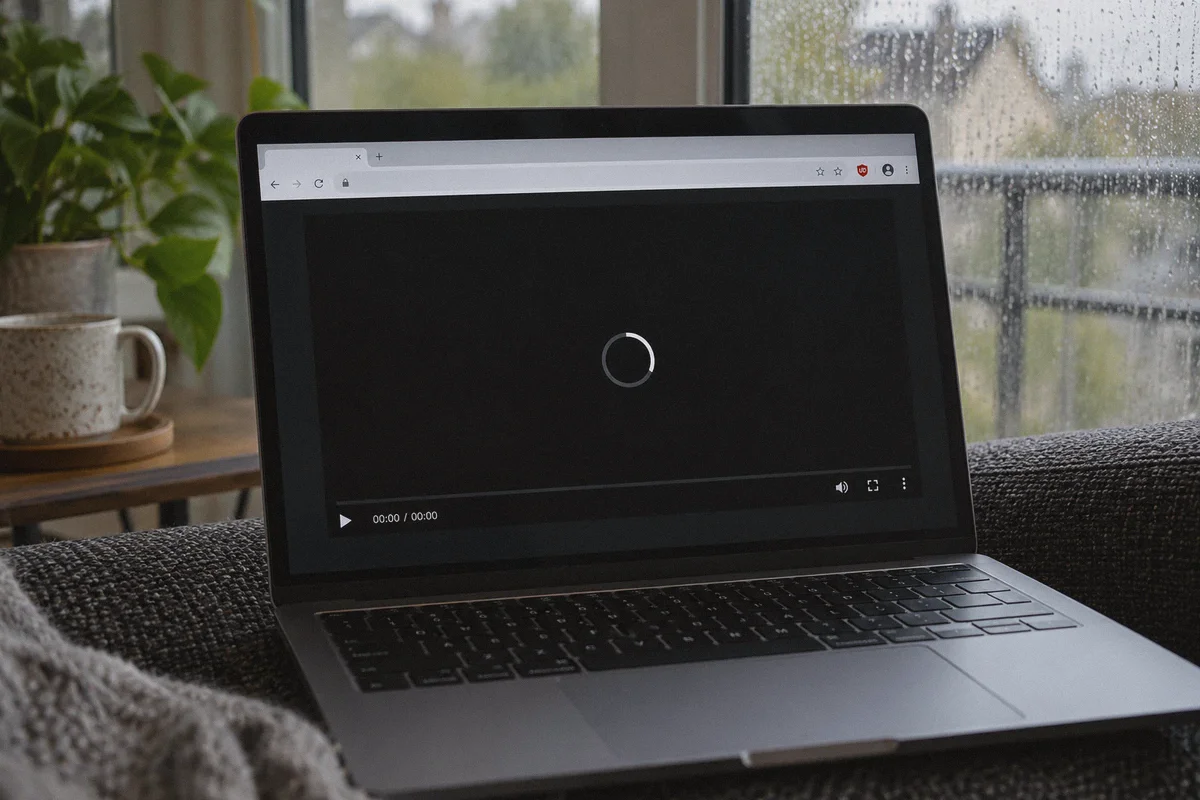 A streaming player stalled at the start of playback.
