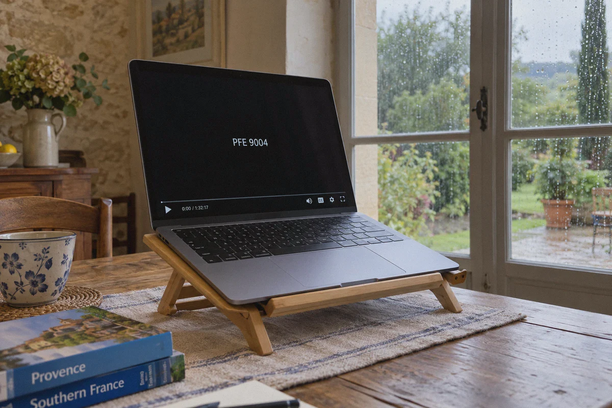 Streaming application playback error on a travel laptop.