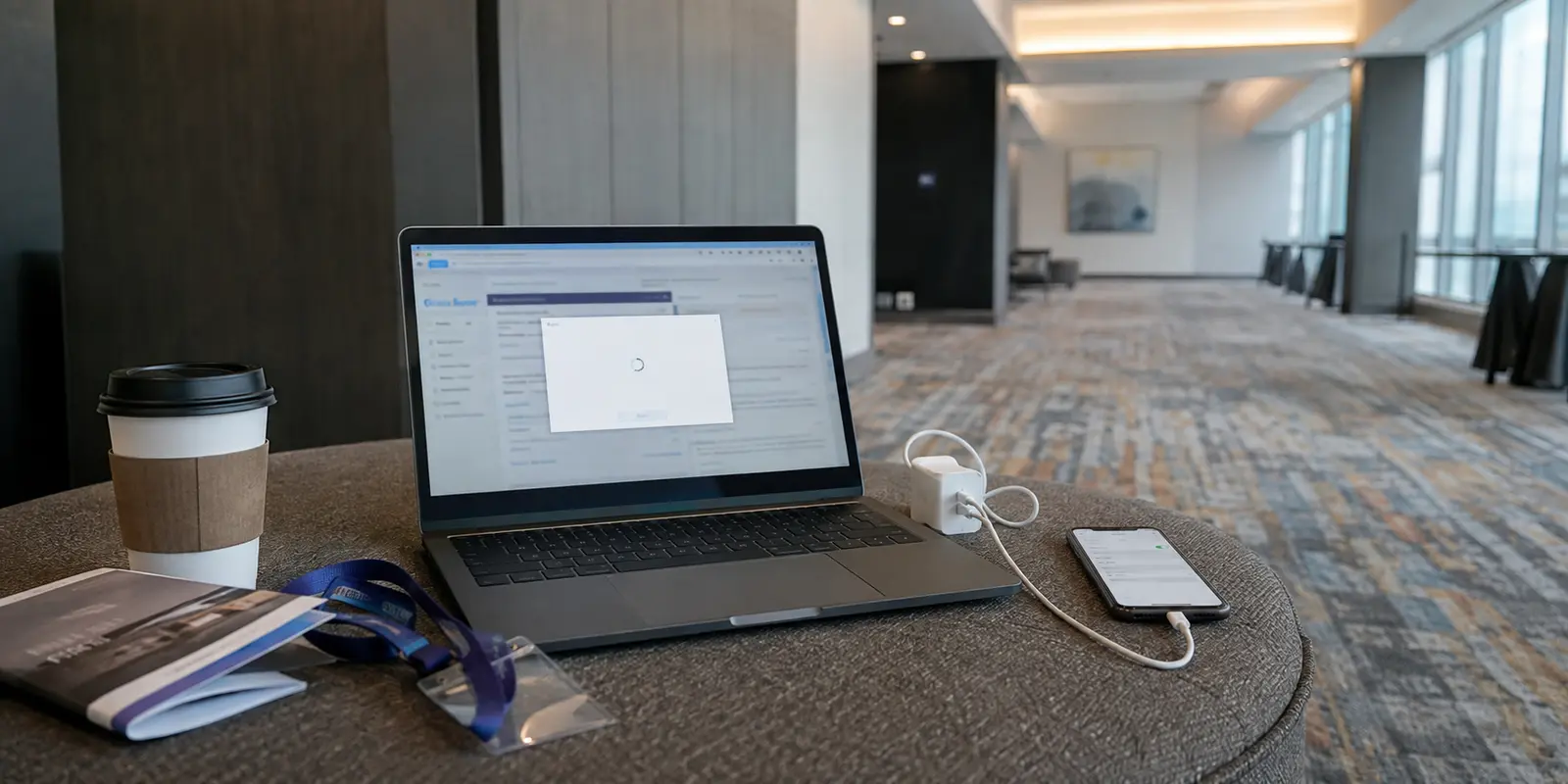 Portátil con la VPN atascada pese a que Internet funciona en un centro de conferencias