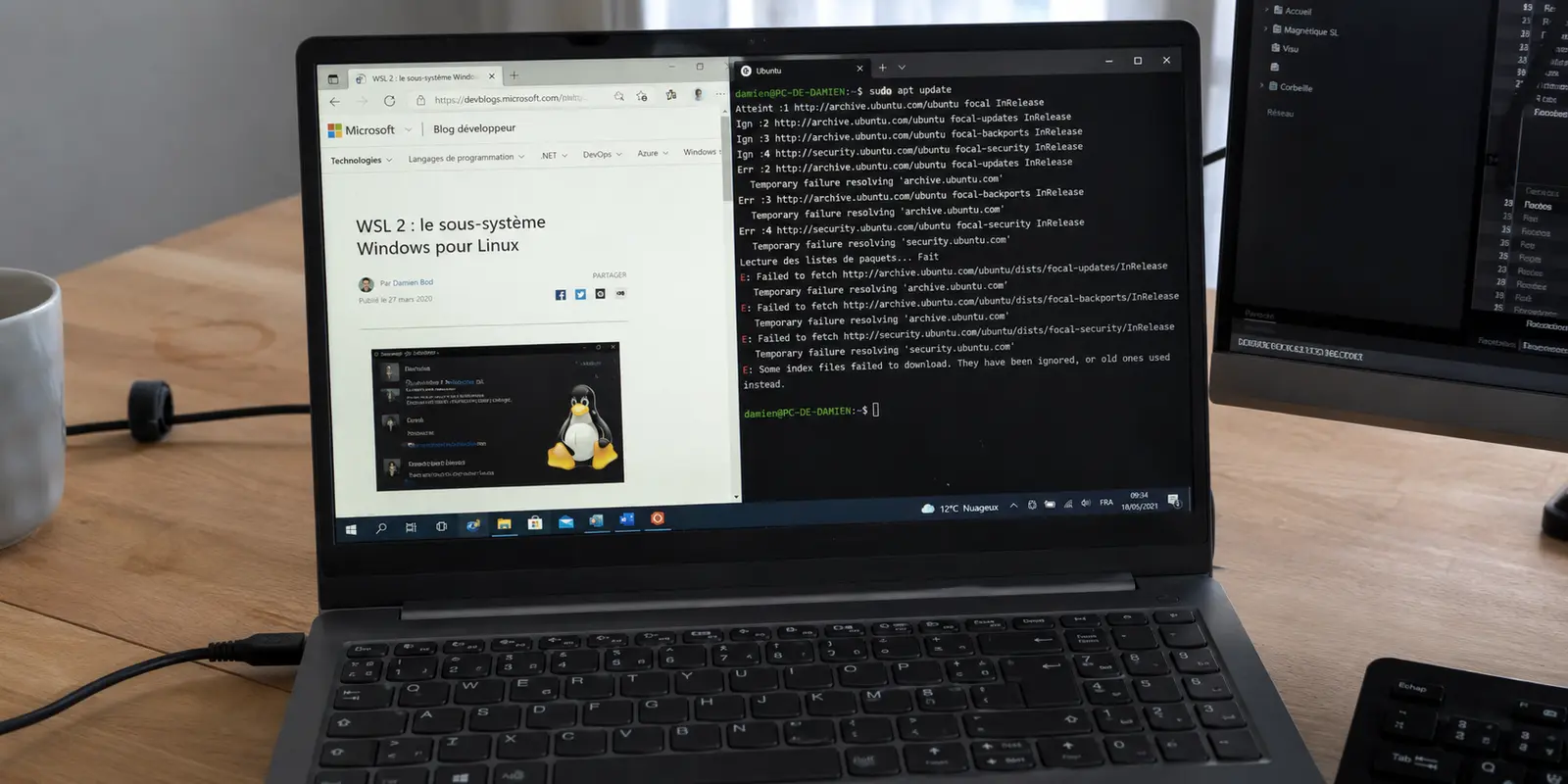 Windows reste connecté tandis qu’un terminal WSL2 échoue à joindre les dépôts Ubuntu sous VPN