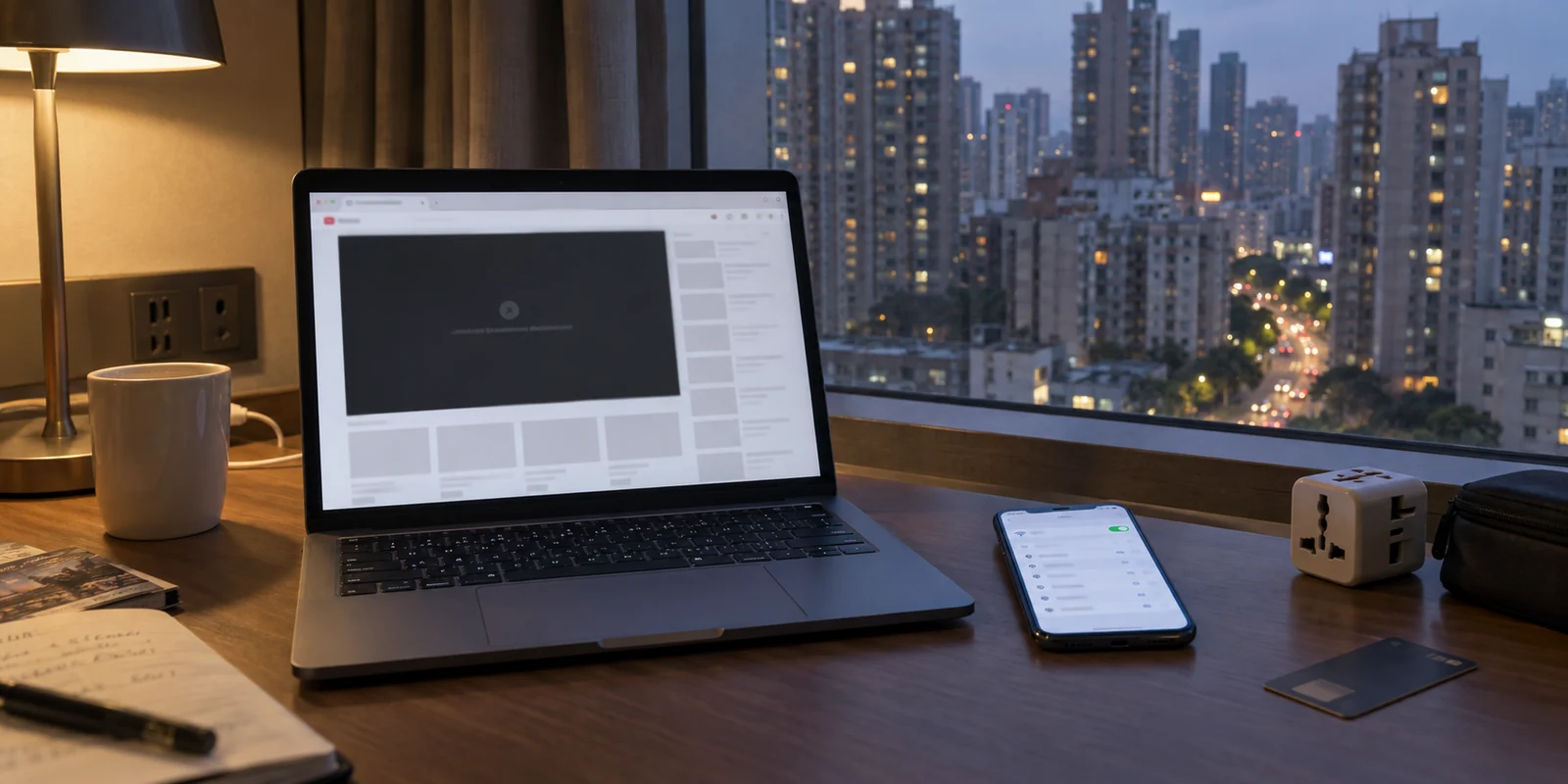 A video page fails to load on a laptop in a mainland China hotel