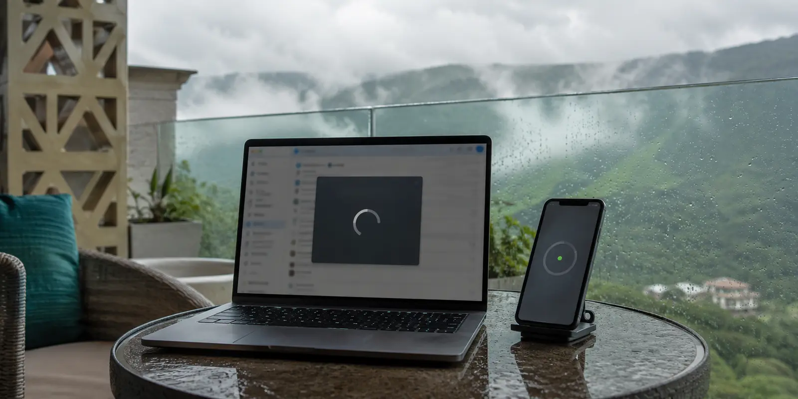 اتصال VPN عالق على واي فاي فندق في صلالة بينما يعمل على بيانات الهاتف
